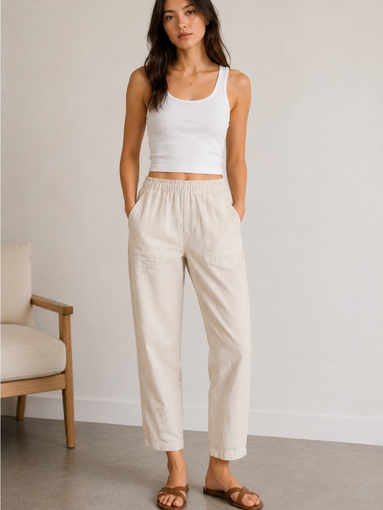 Abercrombie & Fitch Pants - Abercrombie Linen Blend Pull-On Pants XXS Short Coastal Minimalist